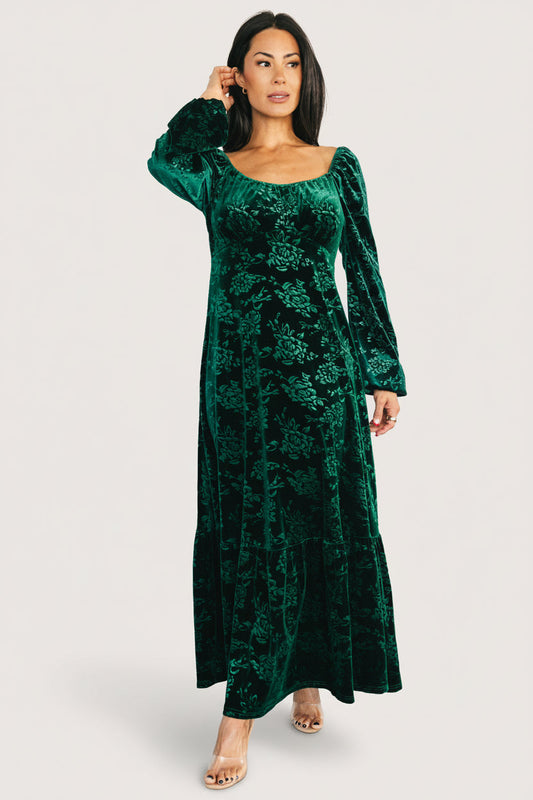 Baltic Born - Audra Velvet Embossed Maxi Dress