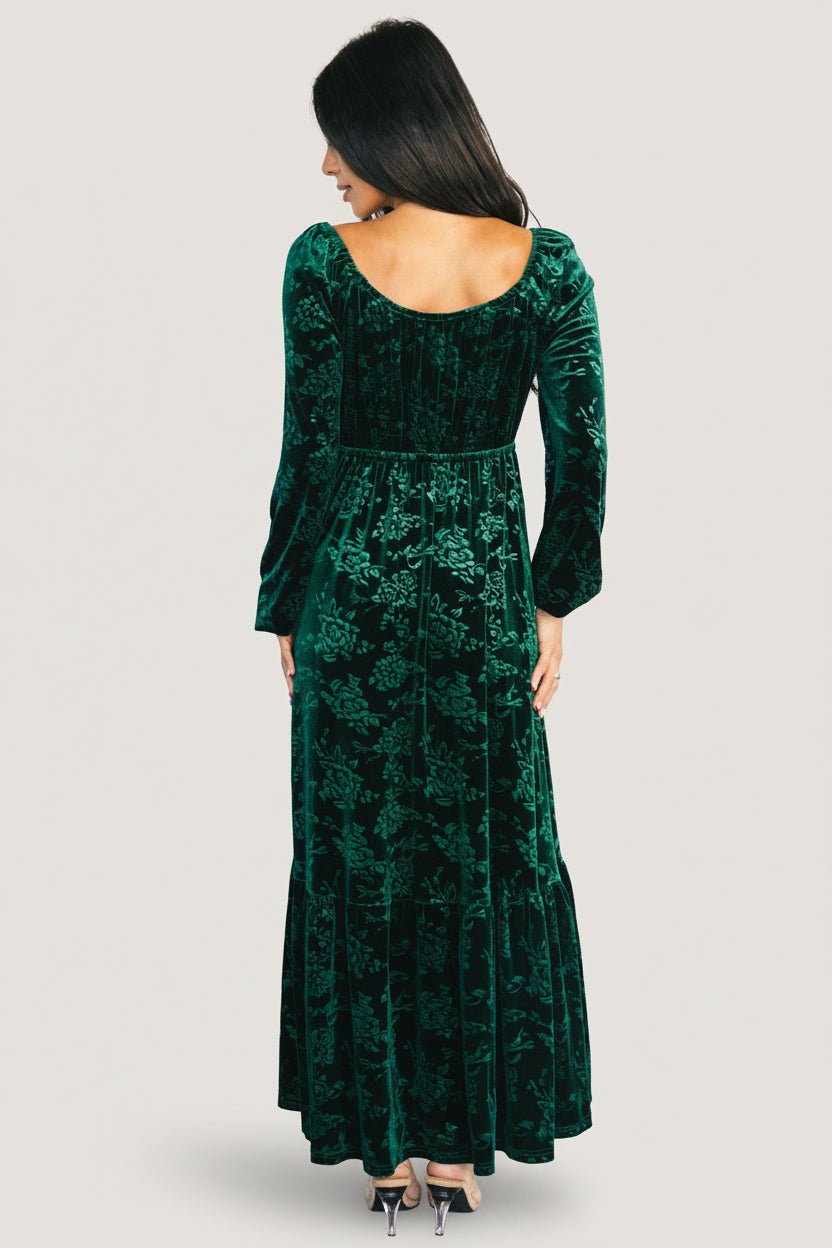 Baltic Born - Audra Velvet Embossed Maxi Dress