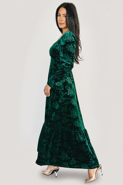 Baltic Born - Audra Velvet Embossed Maxi Dress