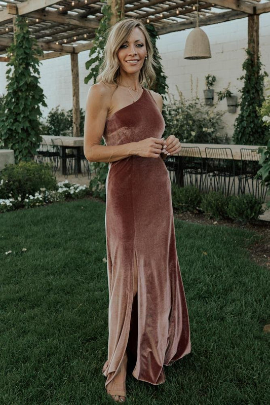 Baltic Born - Tatiana Velvet One Shoulder Maxi Dress