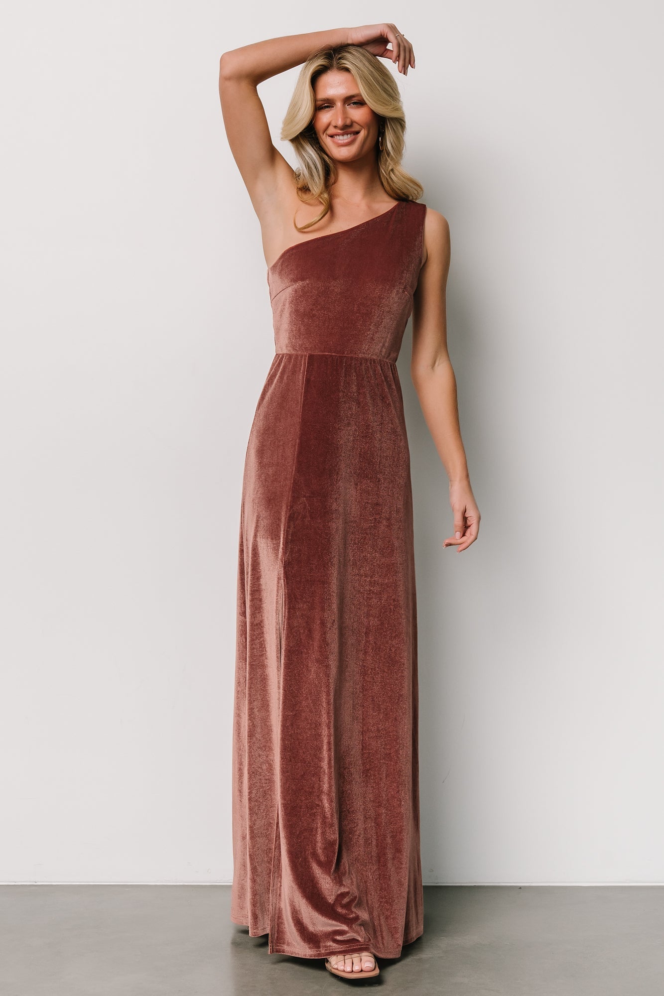 Baltic Born - Tatiana Velvet One Shoulder Maxi Dress