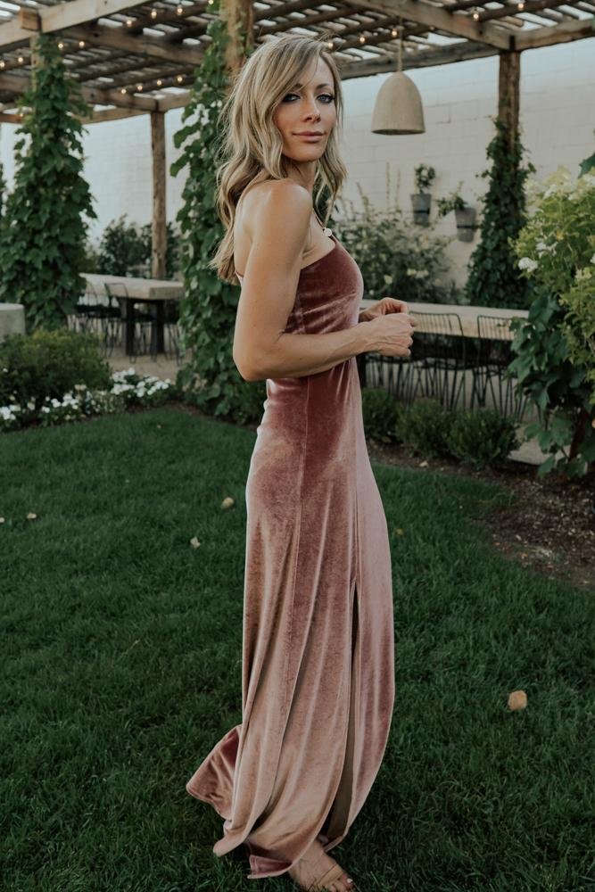 Baltic Born - Tatiana Velvet One Shoulder Maxi Dress