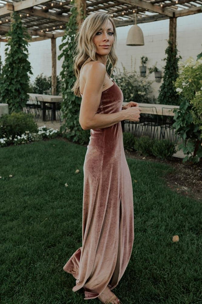 Baltic Born - Tatiana Velvet One Shoulder Maxi Dress
