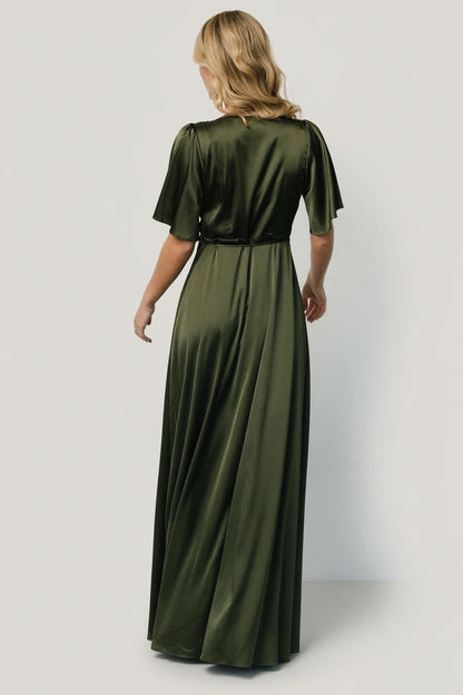 Baltic Born - Vara Satin Maxi Wrap Dress