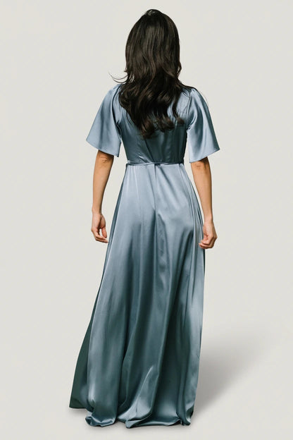 Baltic Born - Vara Satin Maxi Wrap Dress