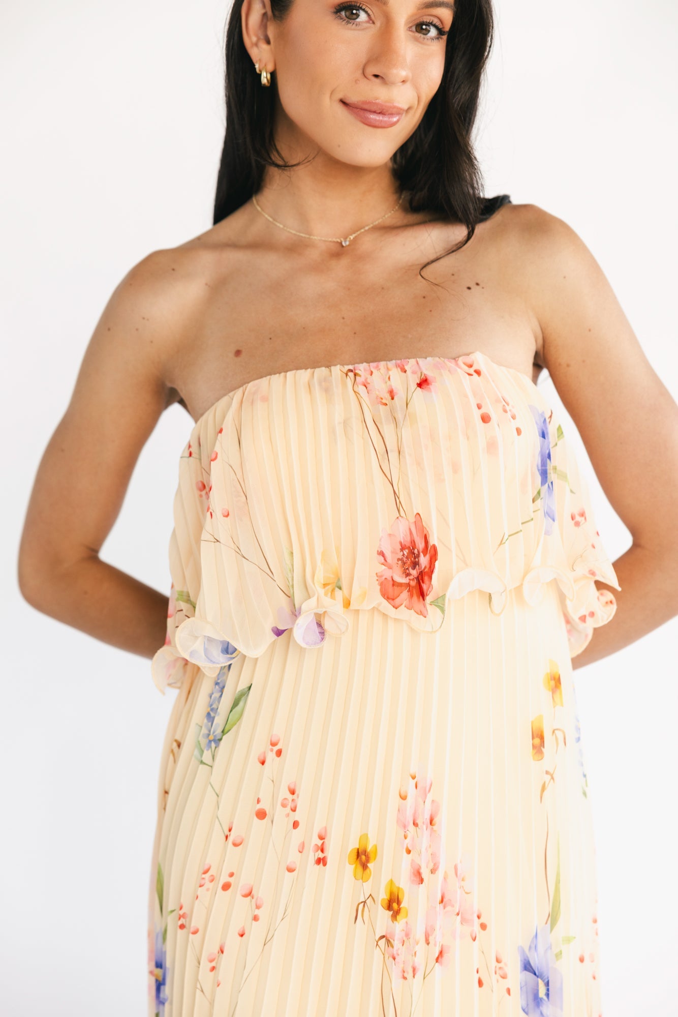 Baltic Born - Bloom Pleated Strapless Maxi Dress