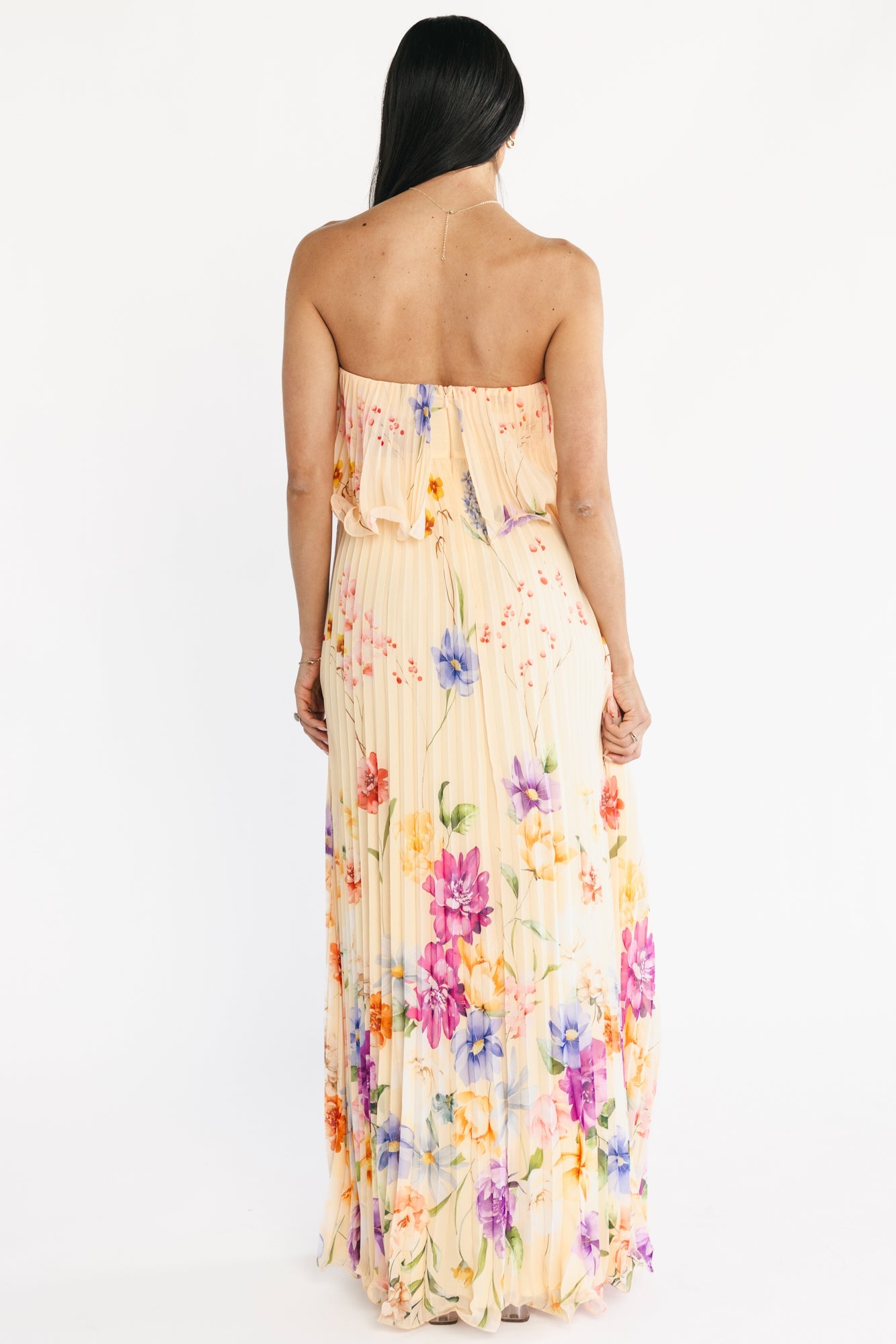 Baltic Born - Bloom Pleated Strapless Maxi Dress
