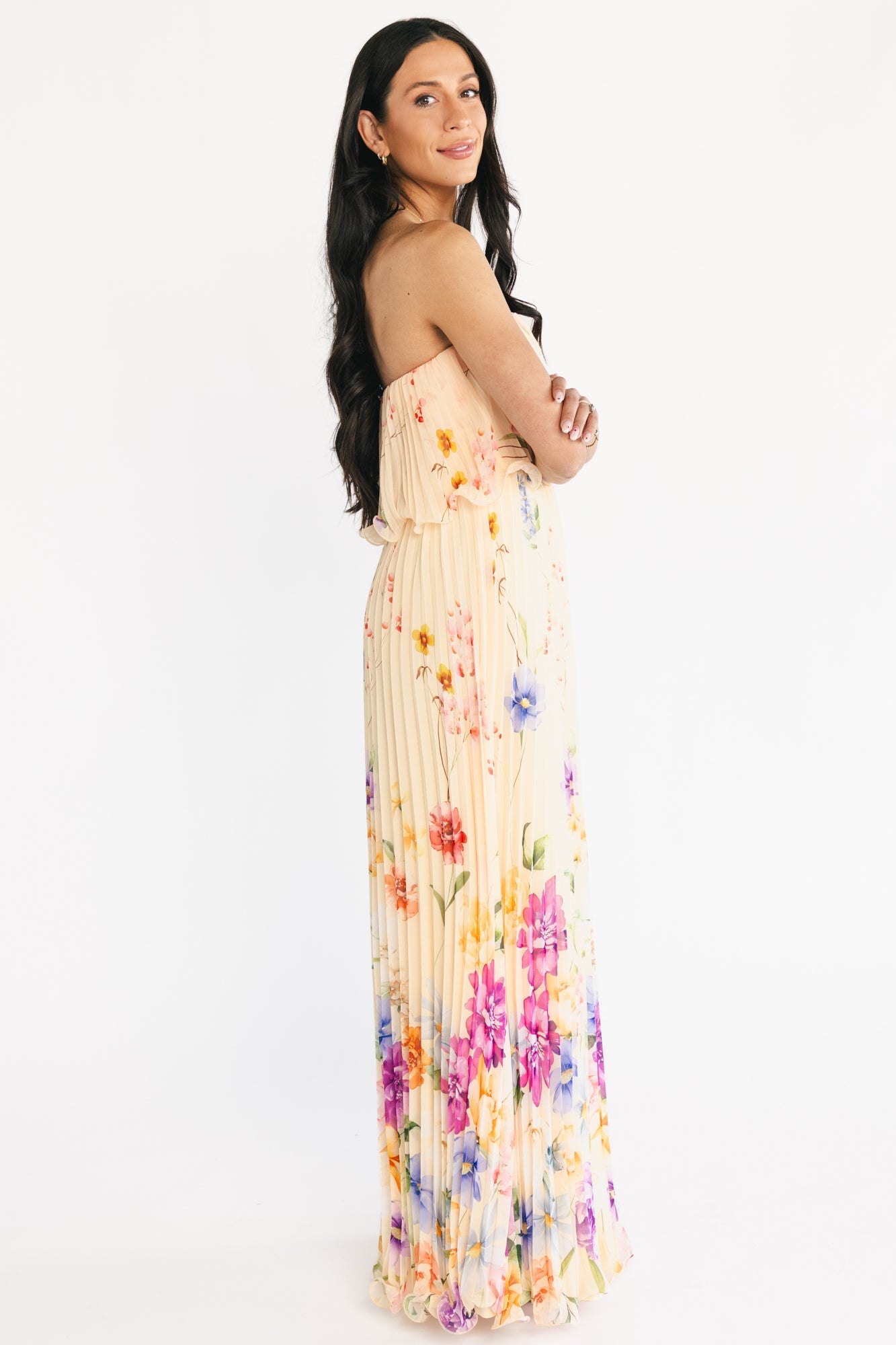 Baltic Born - Bloom Pleated Strapless Maxi Dress
