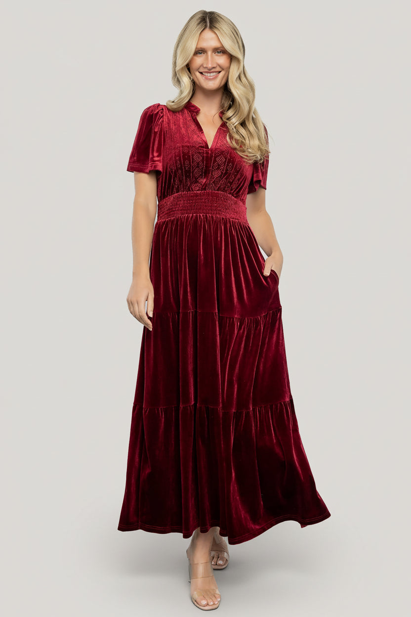 Baltic Born - Maida Embroidered Velvet Dress