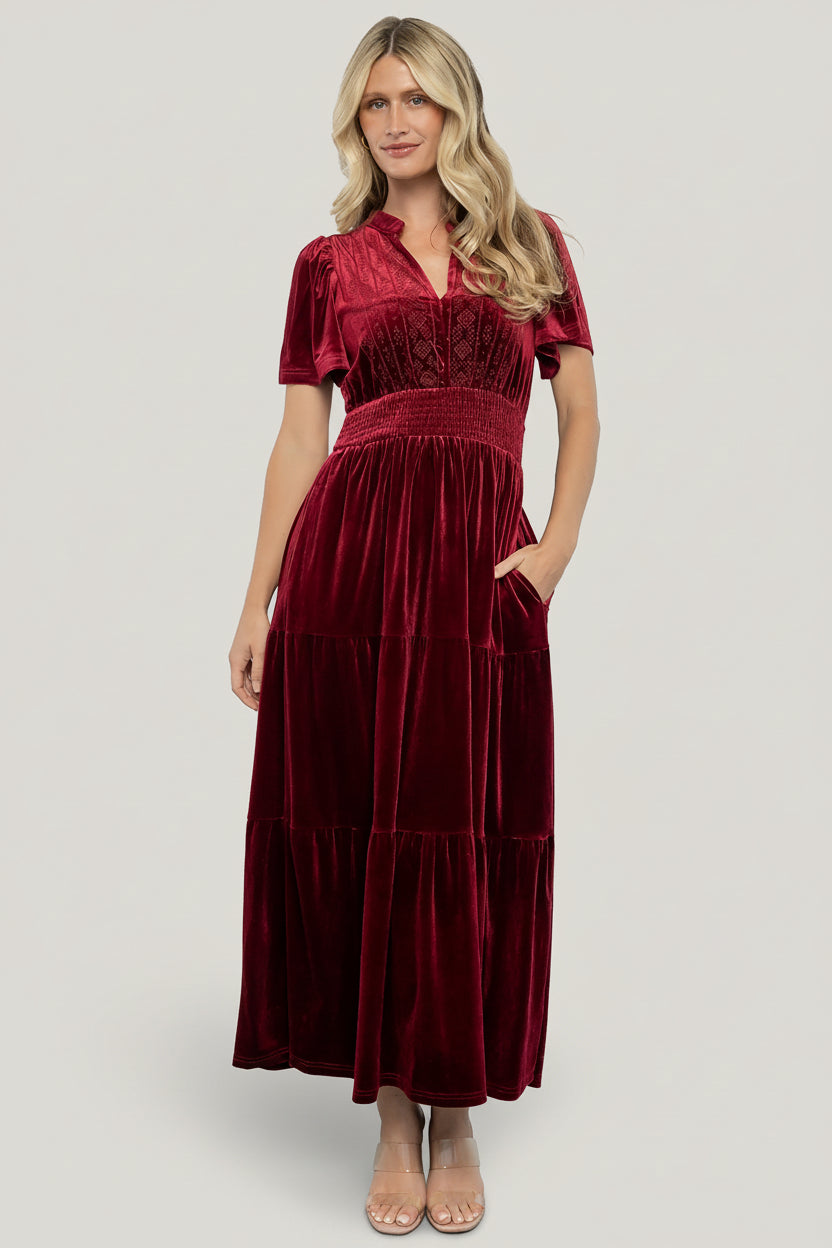 Baltic Born - Maida Embroidered Velvet Dress