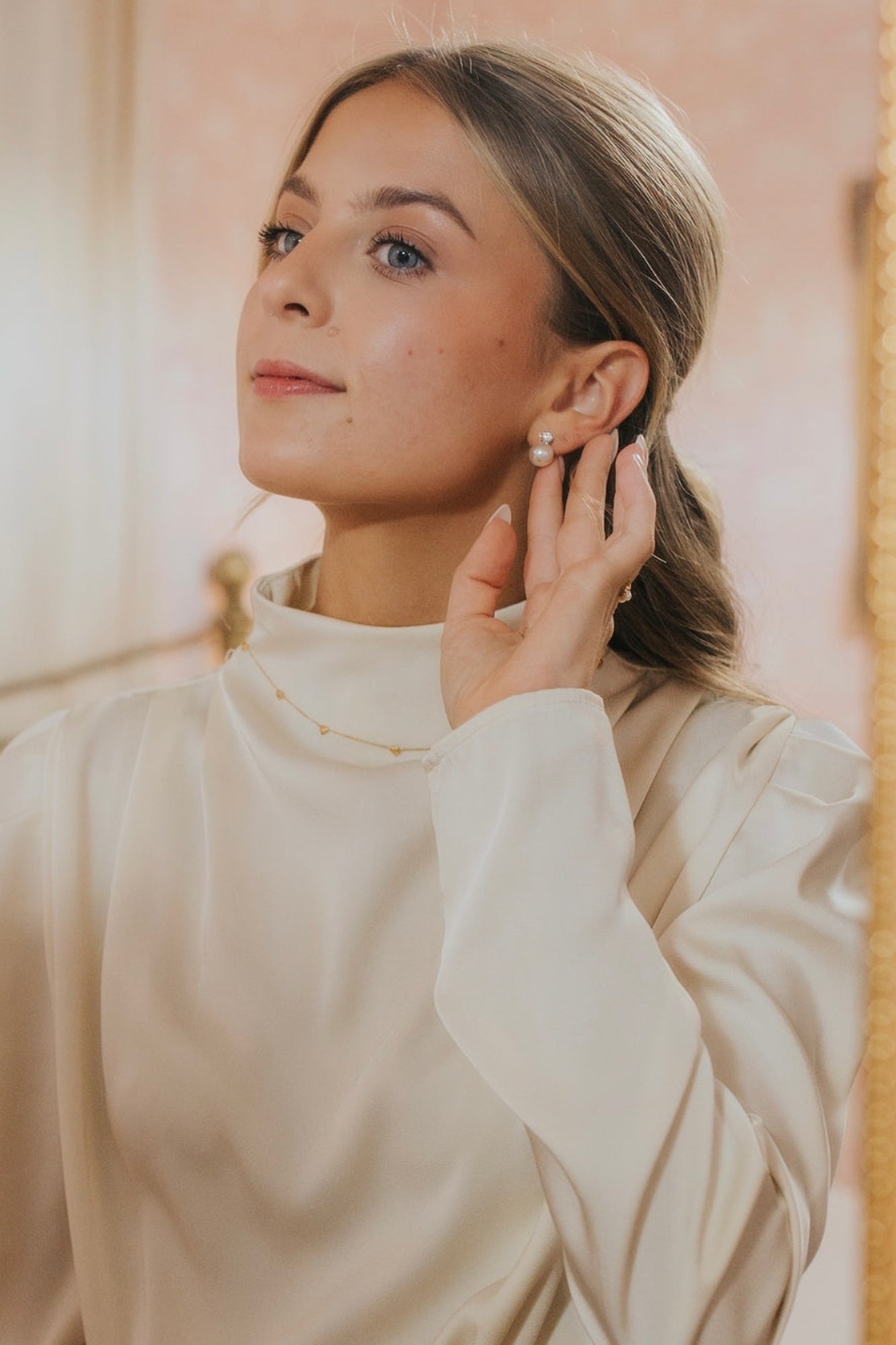 Baltic Born - The Molly Pearl Studs in Silver