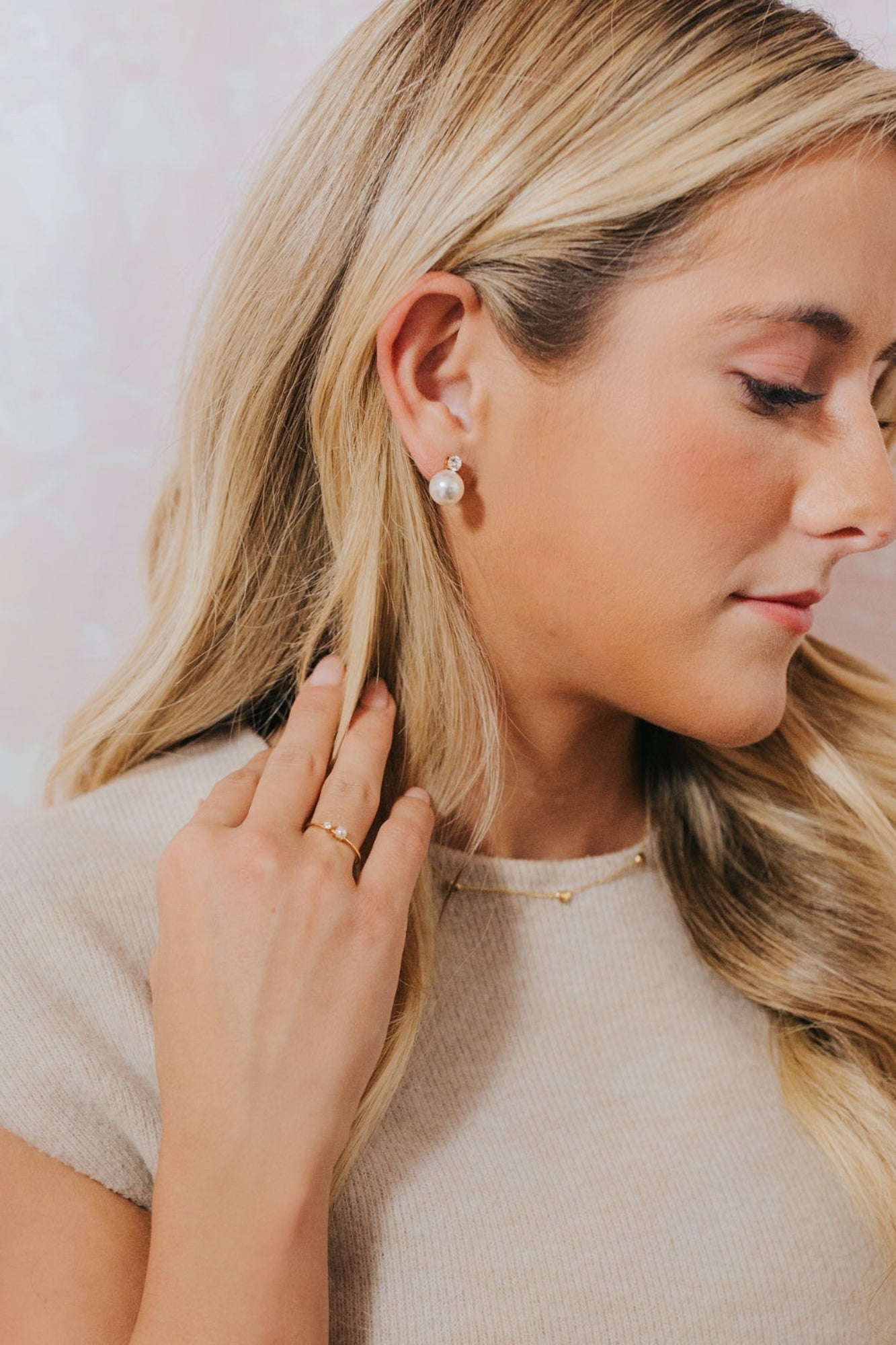 Baltic Born - The Molly Pearl Studs in Gold