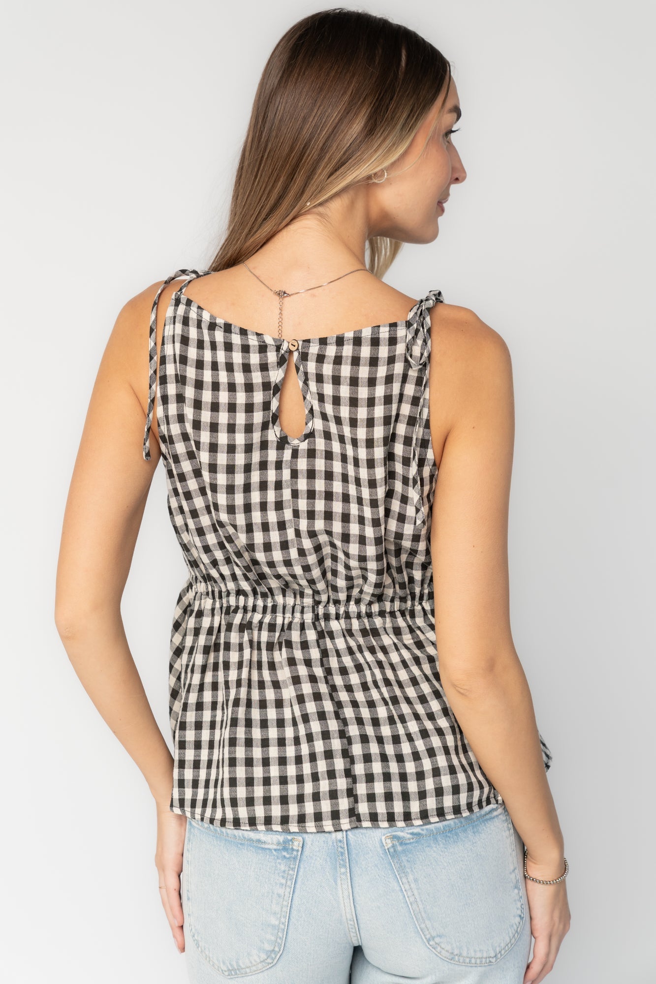 Baltic Born - Lane Gingham Peplum Top