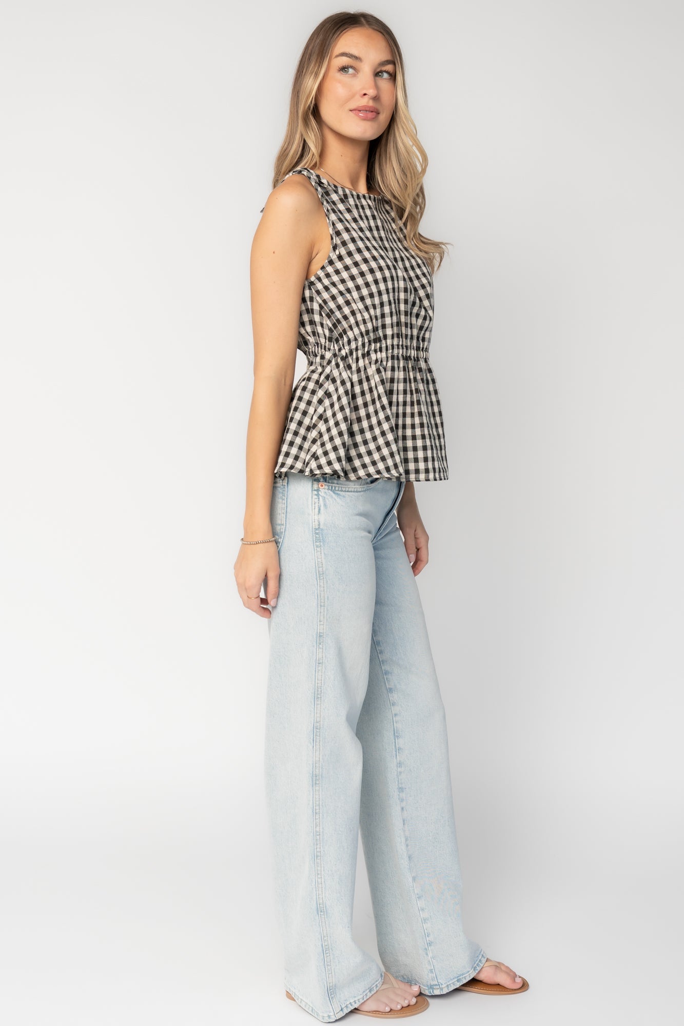 Baltic Born - Lane Gingham Peplum Top