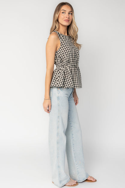 Baltic Born - Lane Gingham Peplum Top