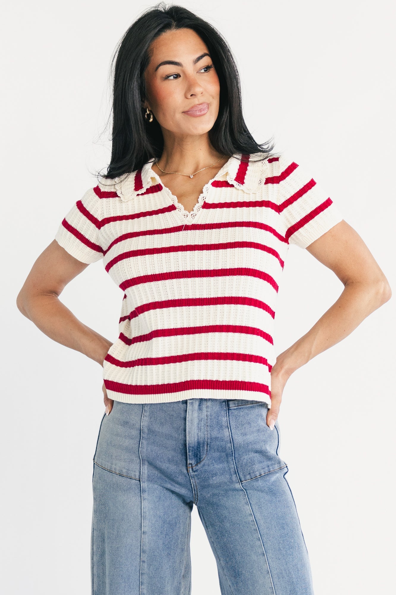 Baltic Born - Molly Striped Collar Top