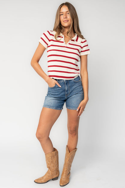 Baltic Born - Molly Striped Collar Top