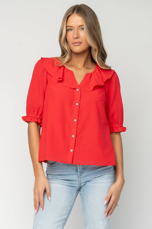 Baltic Born - Daisy Ruffle Button Up Top
