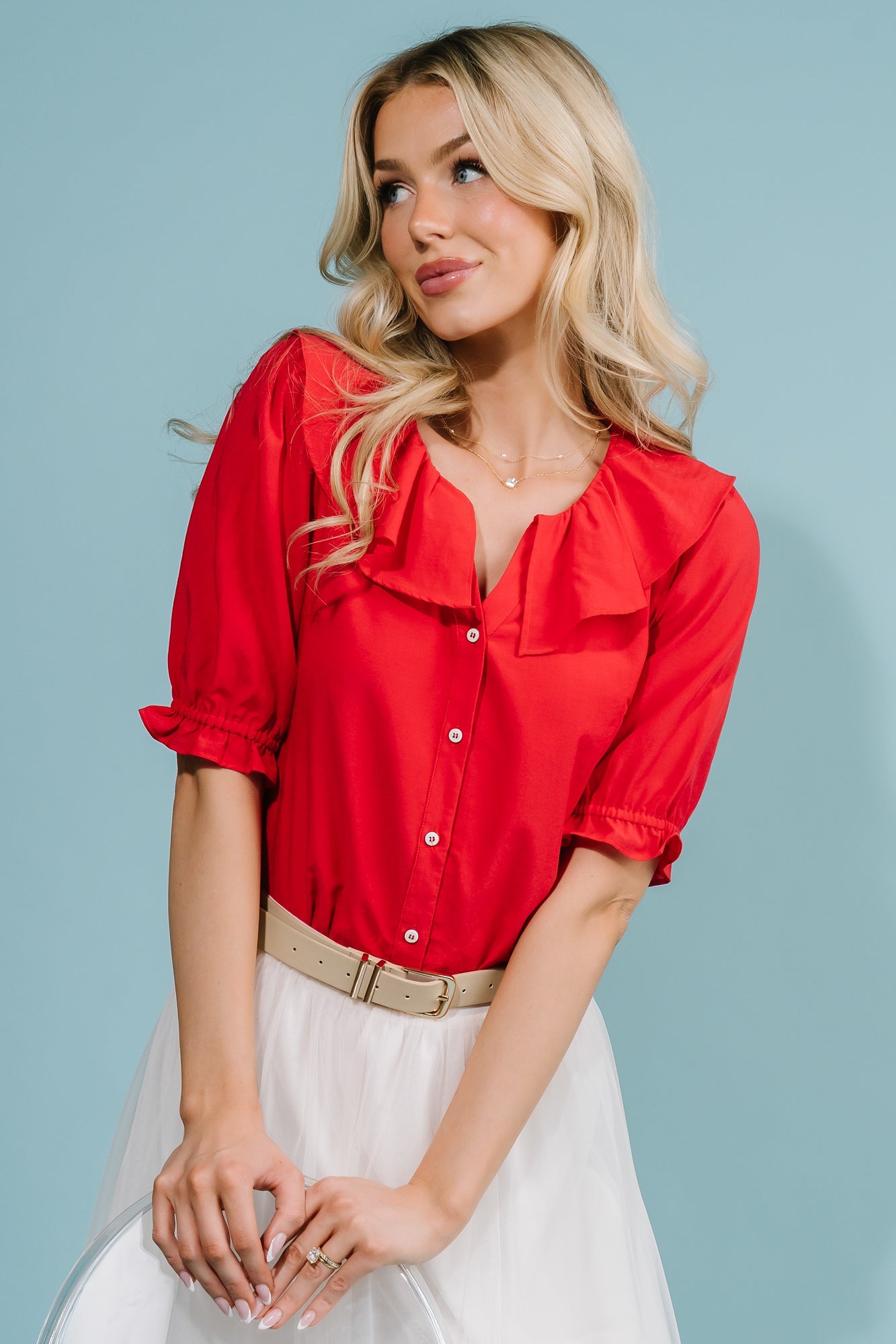Baltic Born - Daisy Ruffle Button Up Top