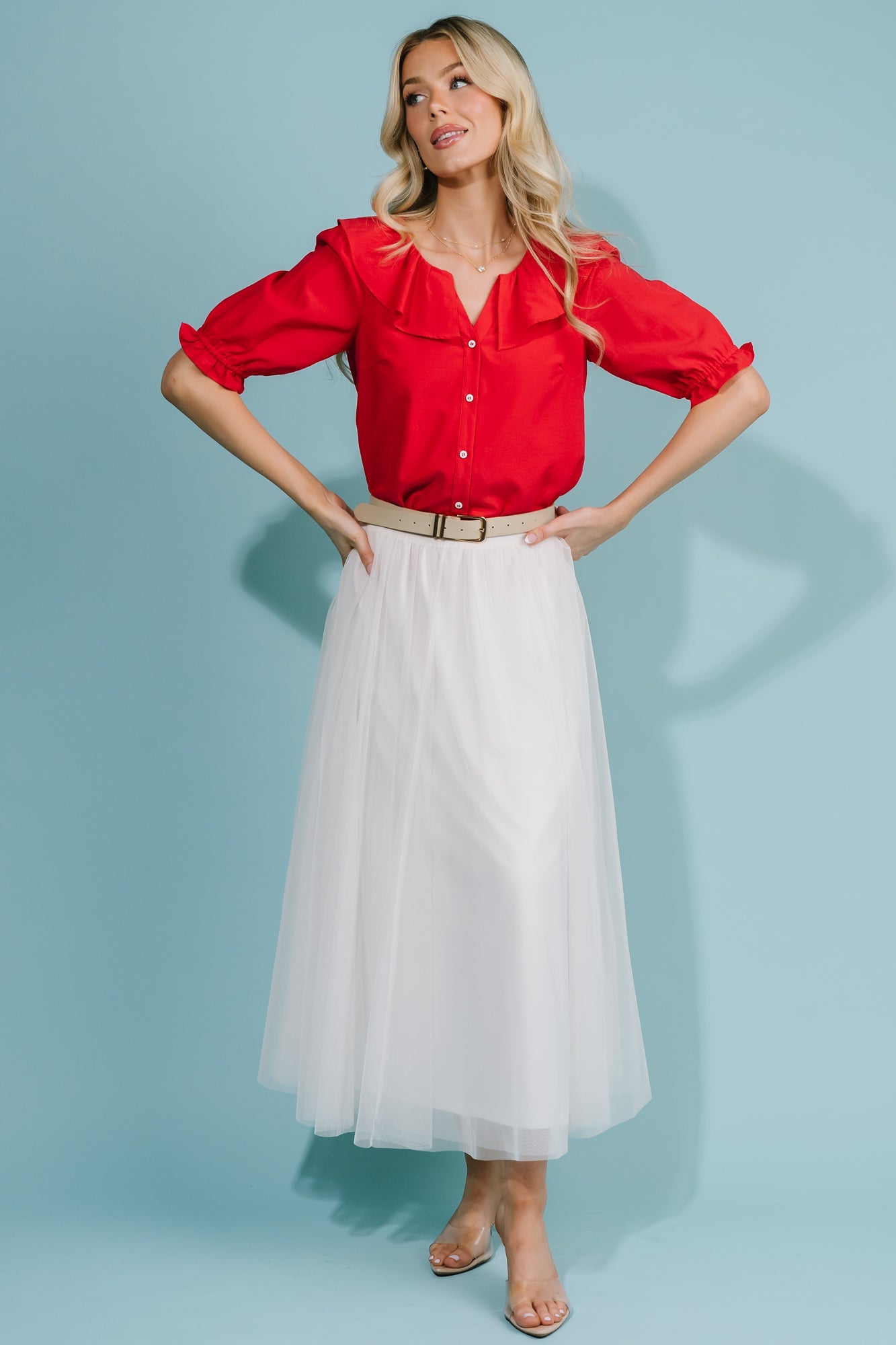 Baltic Born - Daisy Ruffle Button Up Top
