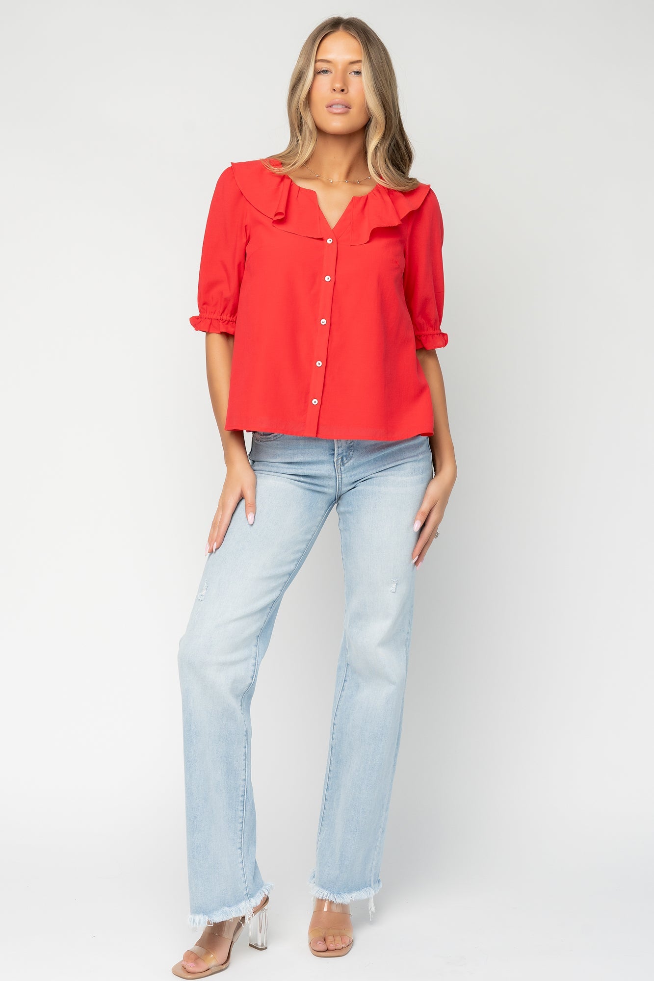 Baltic Born - Daisy Ruffle Button Up Top
