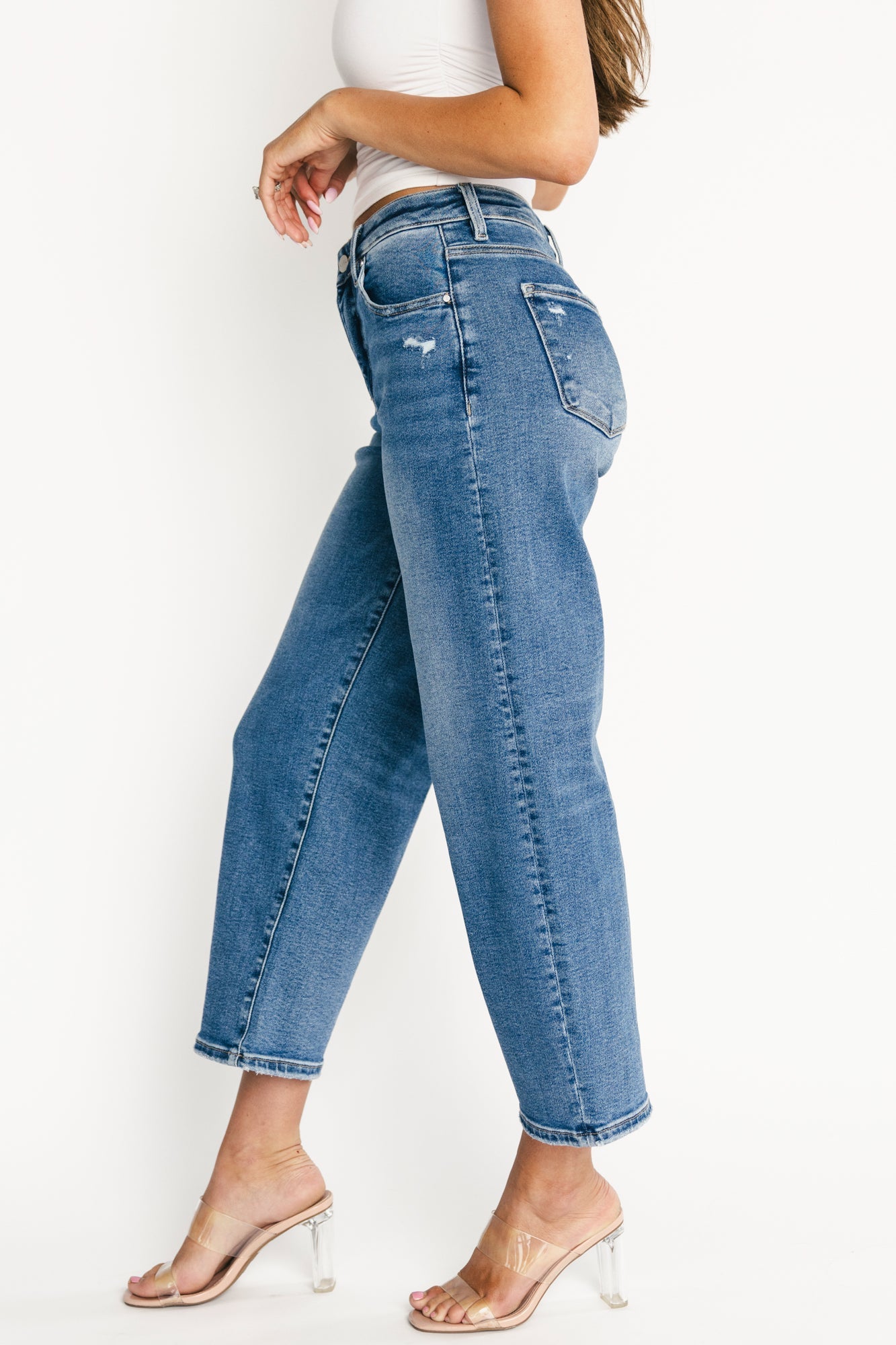 Baltic Born - Lumi High Rise Crop Barrel Jeans