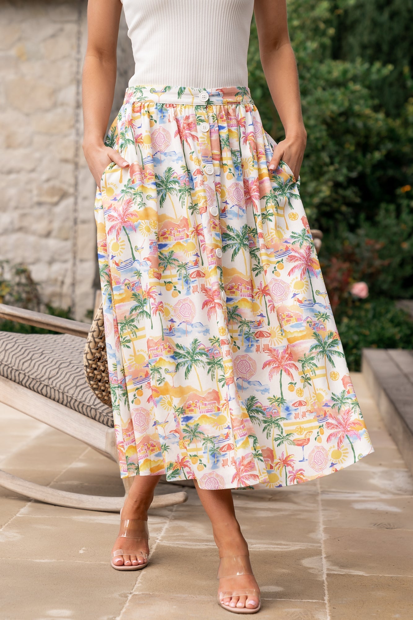 Baltic Born - Gigi Button Midi Skirt