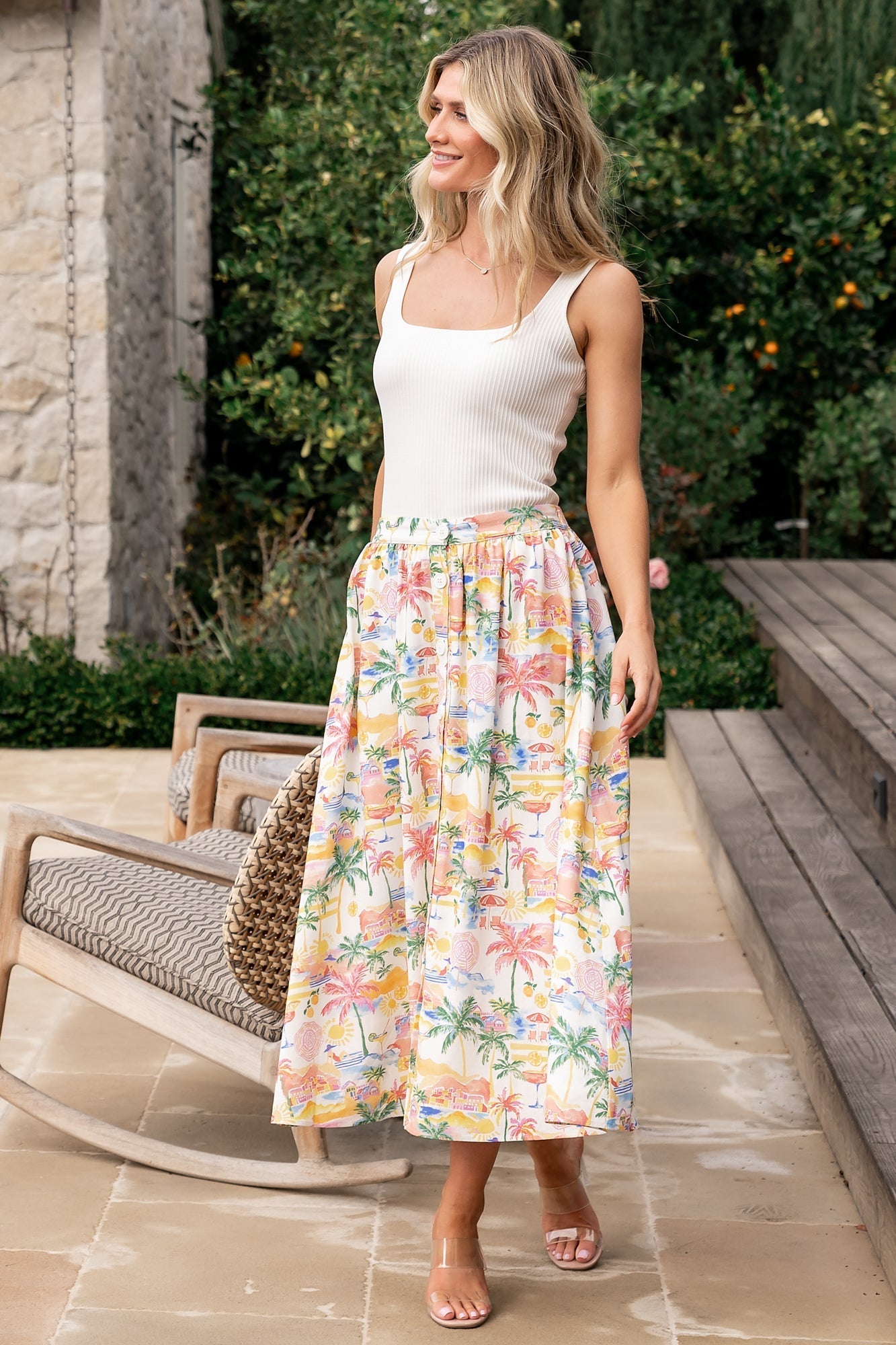 Baltic Born - Gigi Button Midi Skirt
