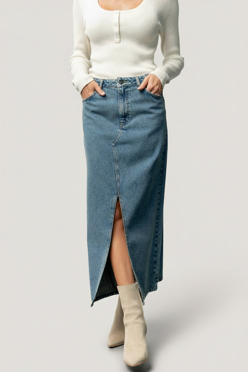 Baltic Born - Aleksa Denim Midi Skirt