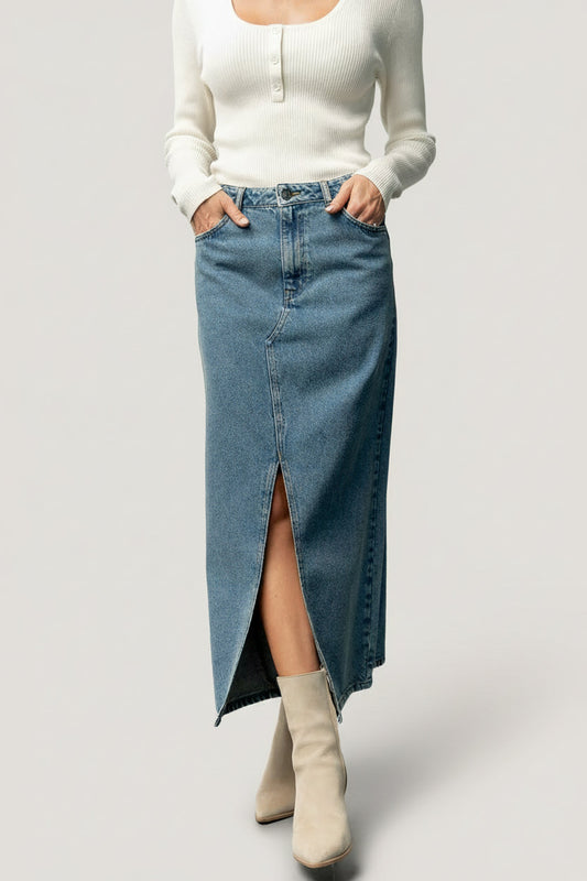 Baltic Born - Aleksa Denim Midi Skirt