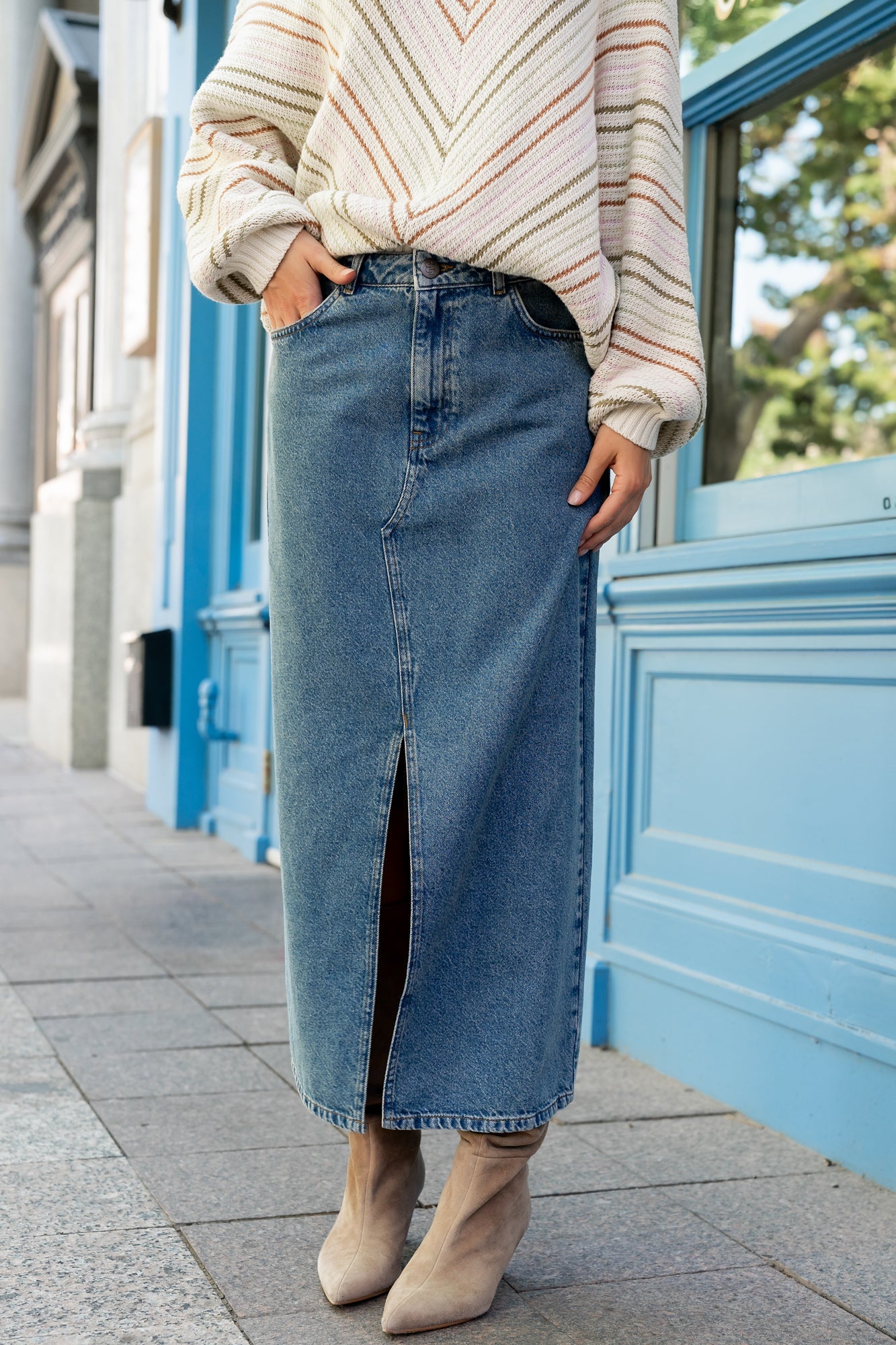 Baltic Born - Aleksa Denim Midi Skirt
