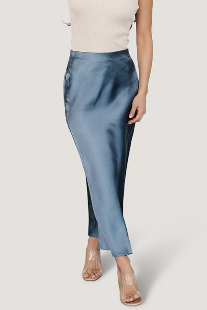 Baltic Born - Celeste Satin Midi Skirt