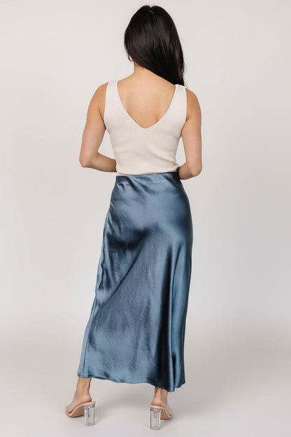Baltic Born - Celeste Satin Midi Skirt