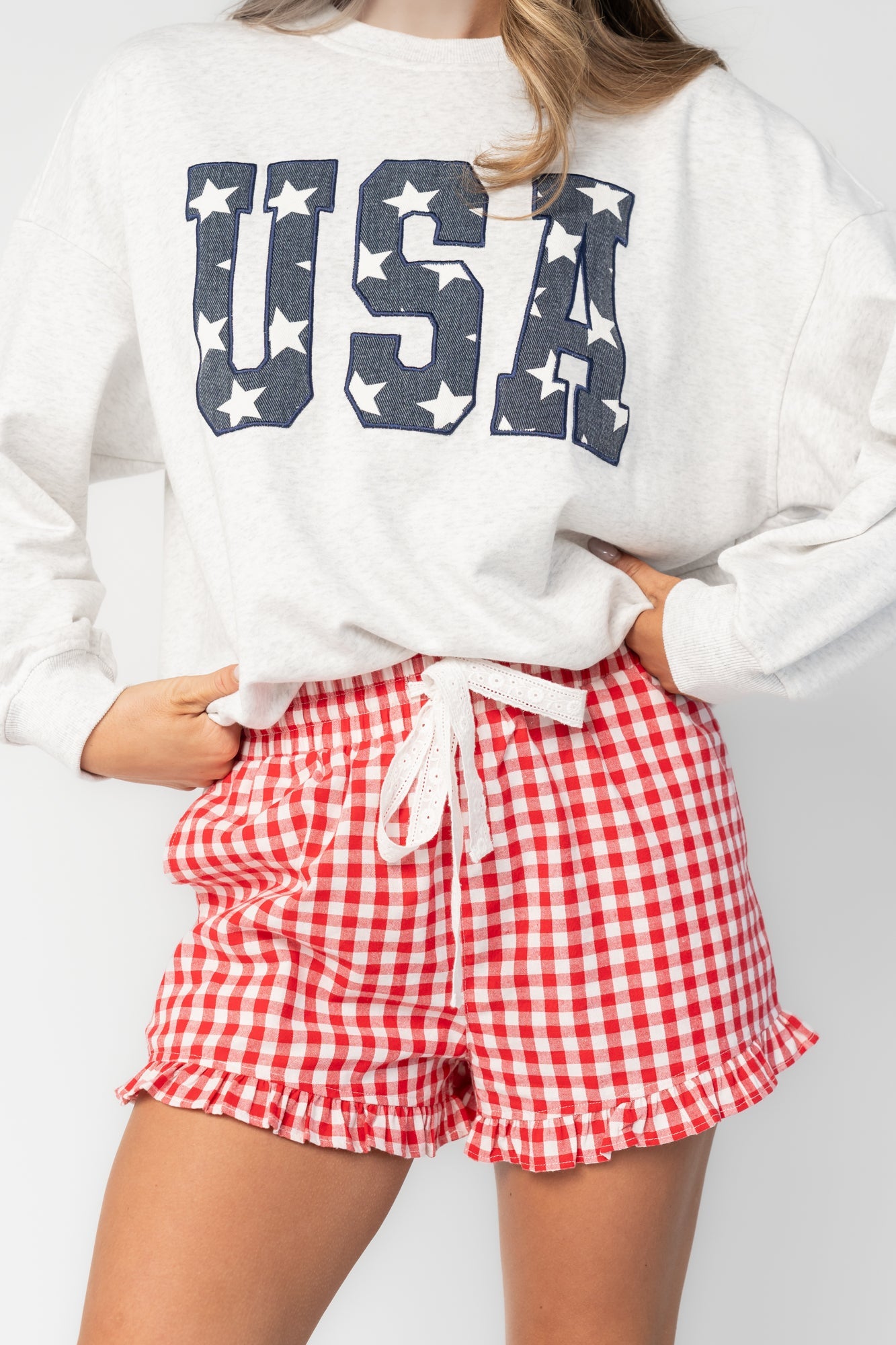 Baltic Born - Hope Ruffle Hem Gingham Shorts
