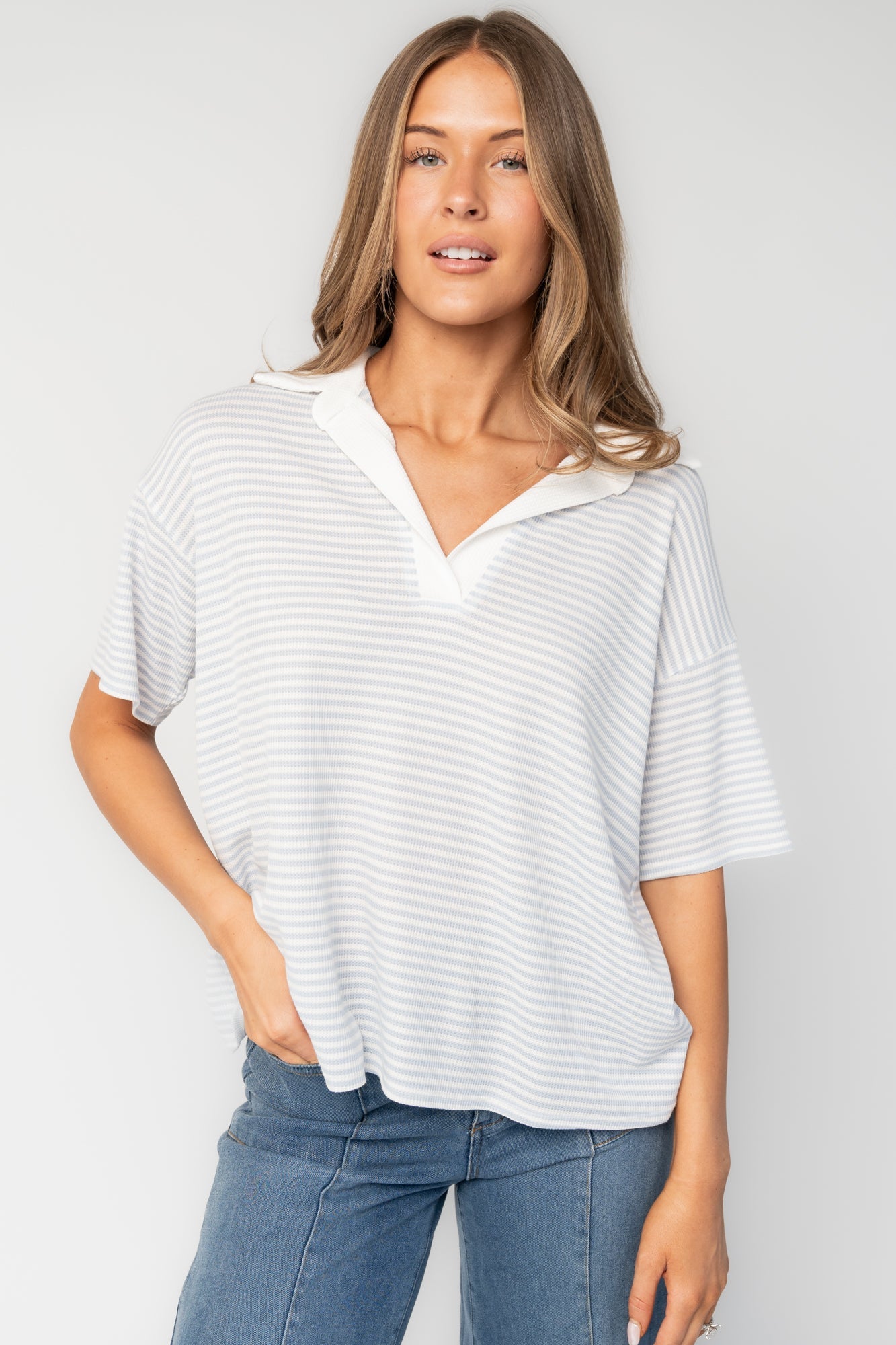 Baltic Born - Billie Open Collar Top