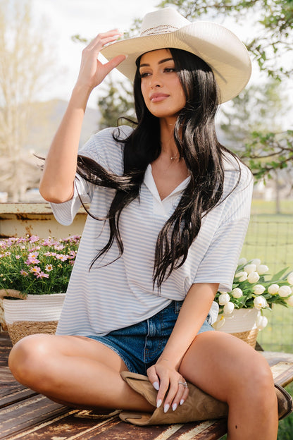 Baltic Born - Billie Open Collar Top