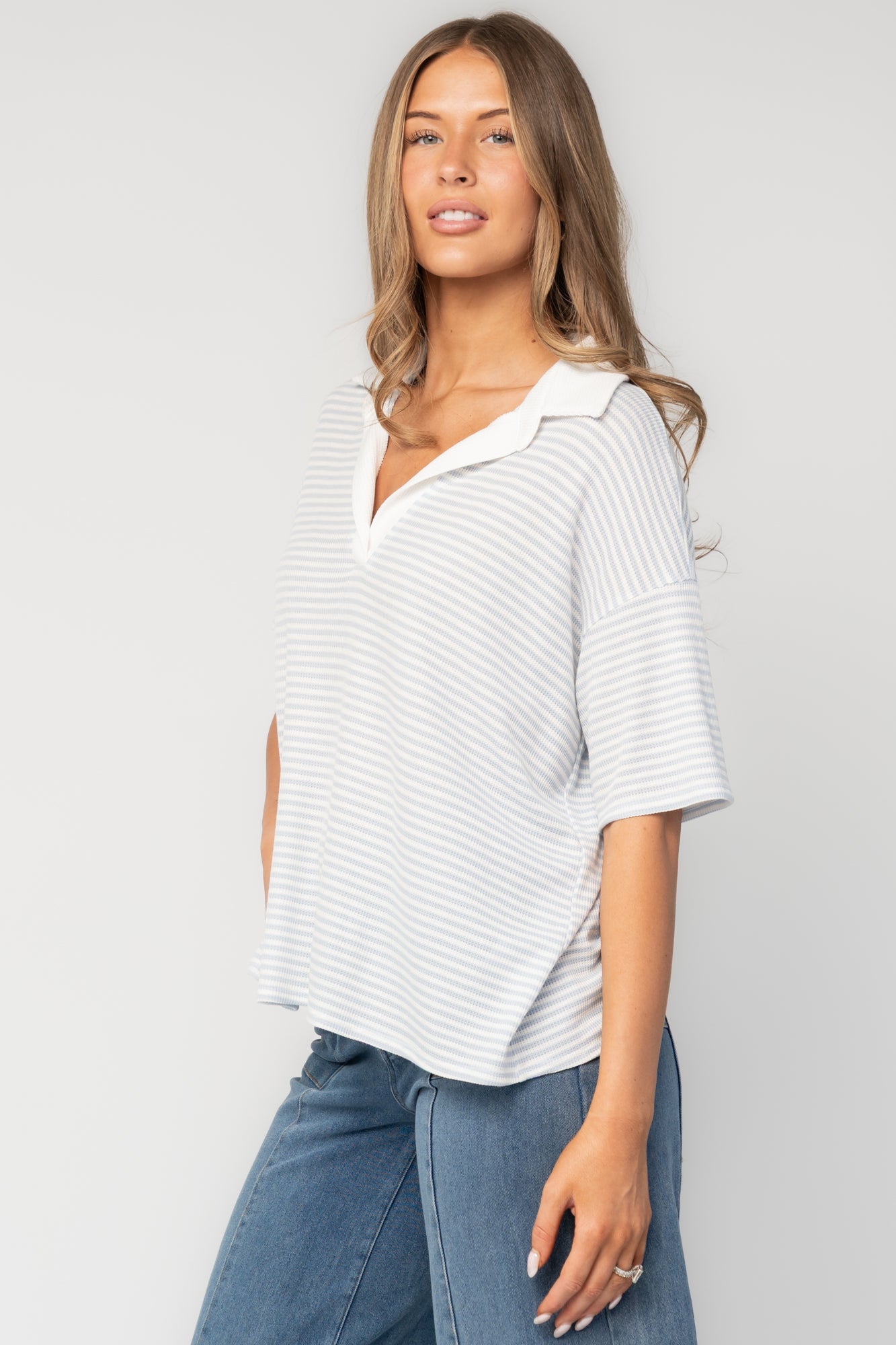 Baltic Born - Billie Open Collar Top